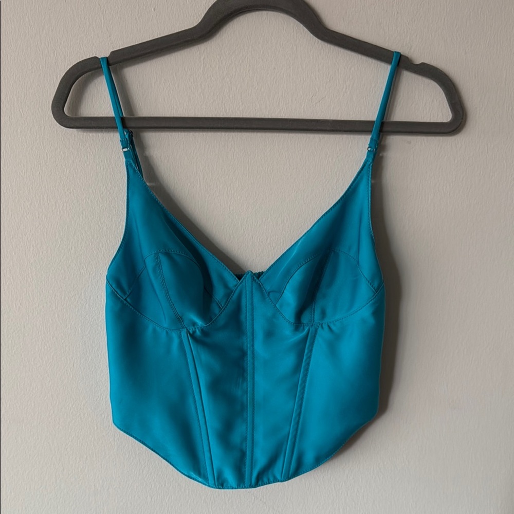 Urban Outfitters Turquoise Satin Top